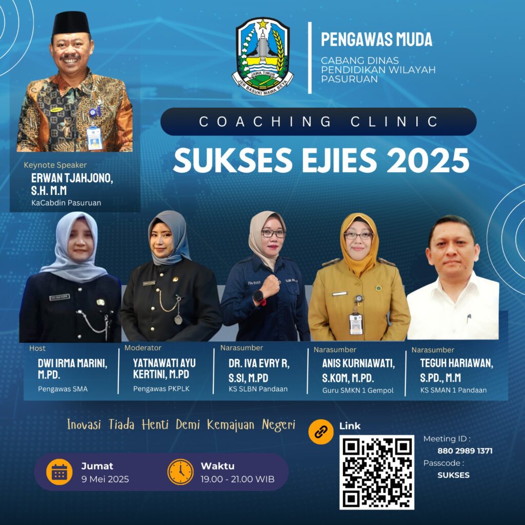 Gelaran EJIES, Cabang Dinas Pendidikan Wilayah Pasuruan mengadakan Coaching Clinic untuk para GTK se- Jatim.